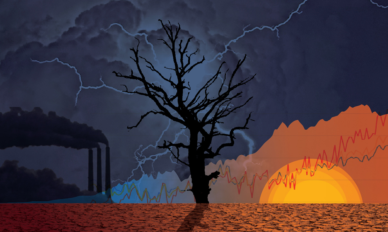 Climate change event illustration