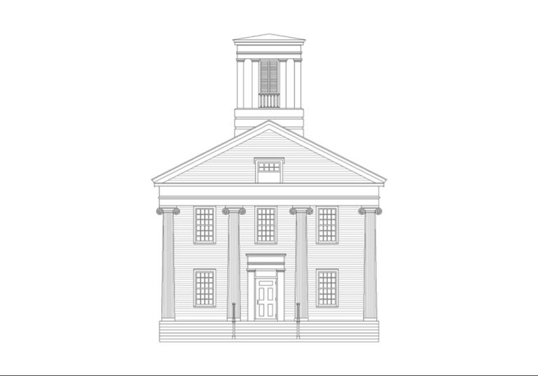 line drawing of spencertown building