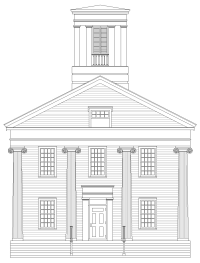 Architectural sketch of Spencertown Academy